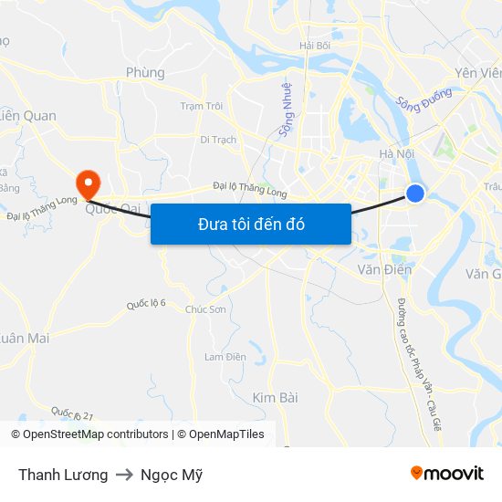 Thanh Lương to Ngọc Mỹ map