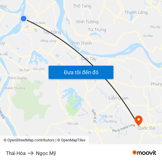 Thái Hòa to Ngọc Mỹ map