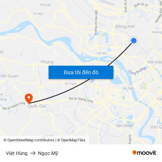 Việt Hùng to Ngọc Mỹ map