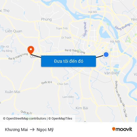 Khương Mai to Ngọc Mỹ map