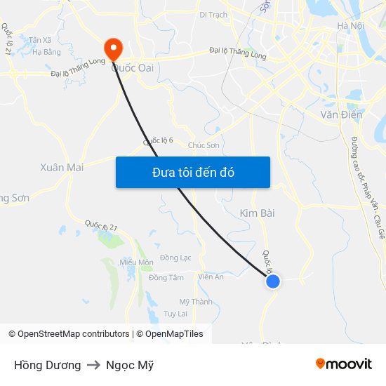 Hồng Dương to Ngọc Mỹ map