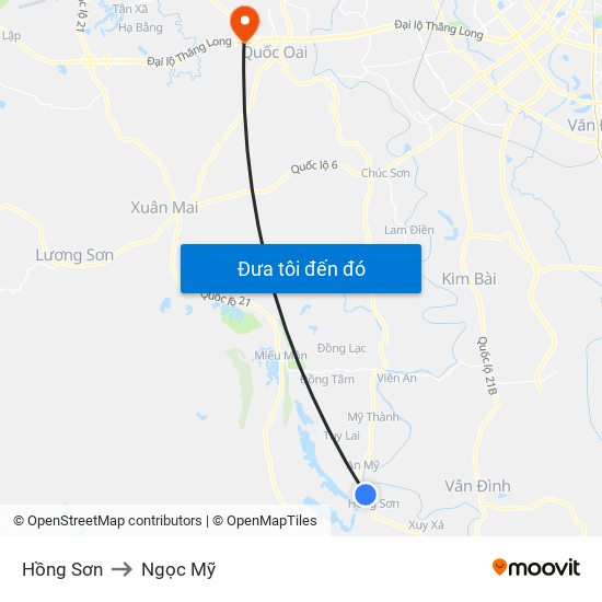 Hồng Sơn to Ngọc Mỹ map