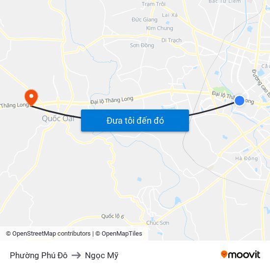 Phường Phú Đô to Ngọc Mỹ map