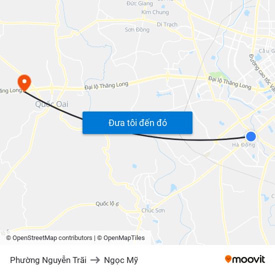 Phường Nguyễn Trãi to Ngọc Mỹ map