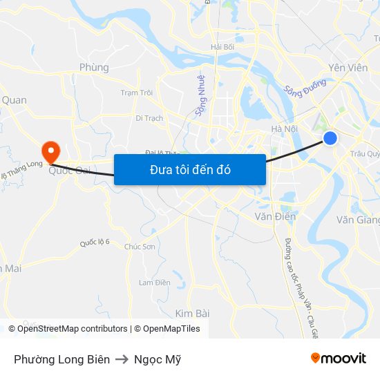 Phường Long Biên to Ngọc Mỹ map