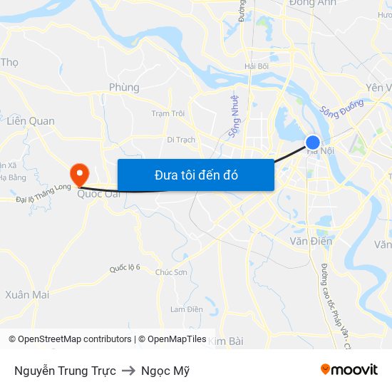 Nguyễn Trung Trực to Ngọc Mỹ map