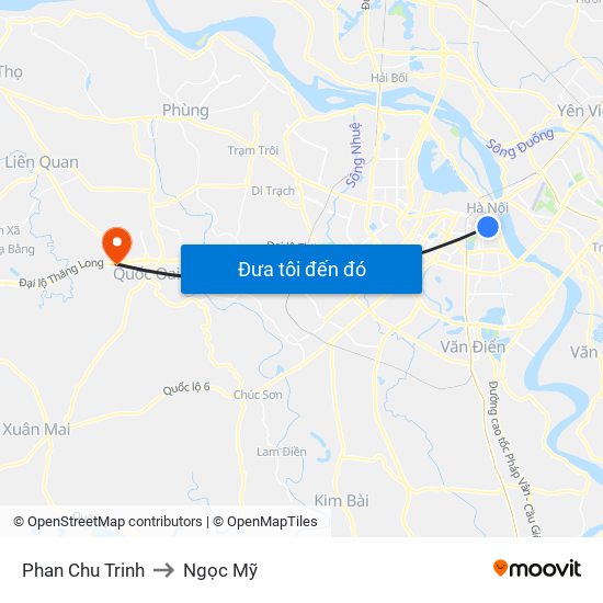 Phan Chu Trinh to Ngọc Mỹ map