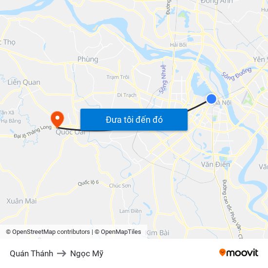 Quán Thánh to Ngọc Mỹ map