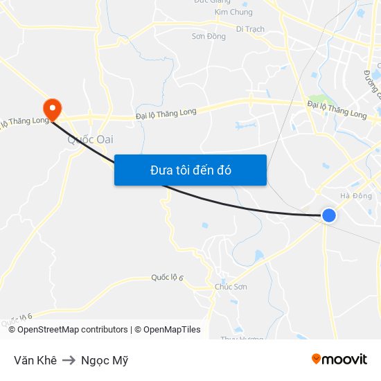 Văn Khê to Ngọc Mỹ map