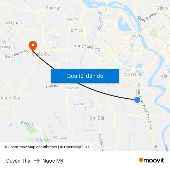 Duyên Thái to Ngọc Mỹ map