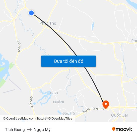Tích Giang to Ngọc Mỹ map