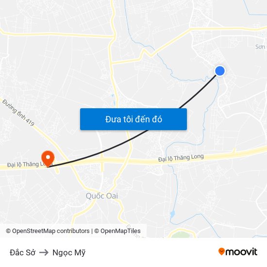 Đắc Sở to Ngọc Mỹ map