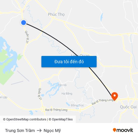 Trung Sơn Trầm to Ngọc Mỹ map