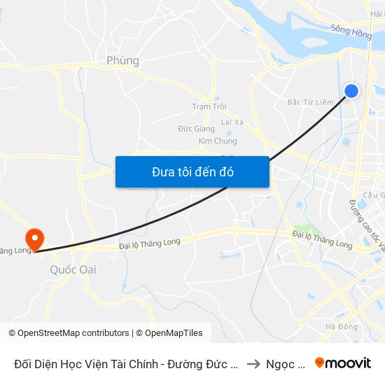 Đối Diện Học Viện Tài Chính - Đường Đức Thắng to Ngọc Mỹ map