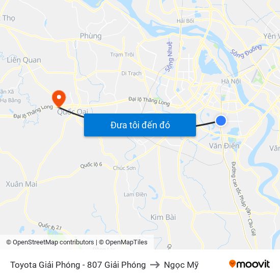 Toyota Giải Phóng - 807 Giải Phóng to Ngọc Mỹ map