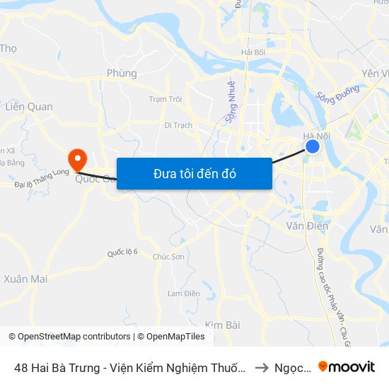 48 Hai Bà Trưng - Viện Kiểm Nghiệm Thuốc Trung Ương to Ngọc Mỹ map