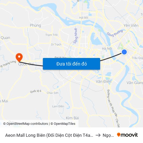 Aeon Mall Long Biên (Đối Diện Cột Điện T4a/2a-B Đường Cổ Linh) to Ngọc Mỹ map