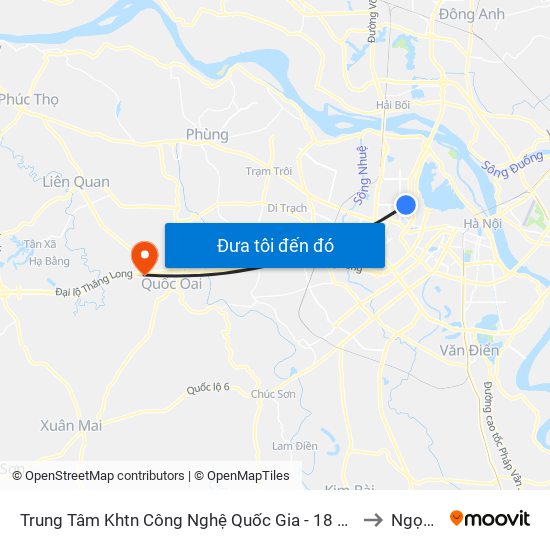 Trung Tâm Khtn Công Nghệ Quốc Gia - 18 Hoàng Quốc Việt to Ngọc Mỹ map