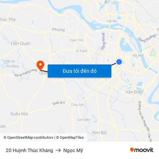 20 Huỳnh Thúc Kháng to Ngọc Mỹ map
