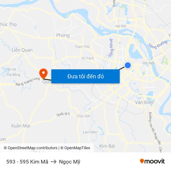 593 - 595 Kim Mã to Ngọc Mỹ map