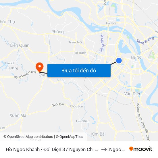 Hồ Ngọc Khánh - Đối Diện 37 Nguyễn Chí Thanh to Ngọc Mỹ map