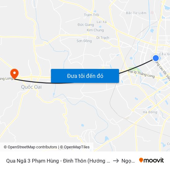 Qua Ngã 3 Phạm Hùng - Đình Thôn (Hướng Đi Phạm Văn Đồng) to Ngọc Mỹ map