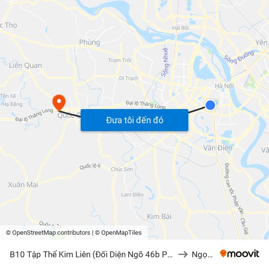 B10 Tập Thể Kim Liên (Đối Diện Ngõ 46b Phạm Ngọc Thạch) to Ngọc Mỹ map