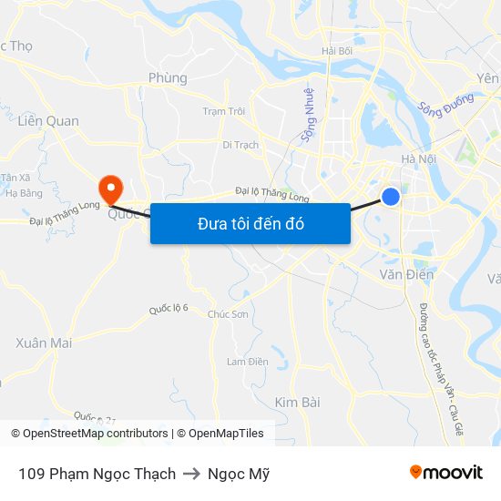 109 Phạm Ngọc Thạch to Ngọc Mỹ map