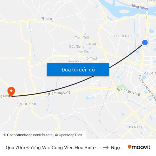 Qua 70m Đường Vào Công Viên Hòa Bình - Phạm Văn Đồng to Ngọc Mỹ map