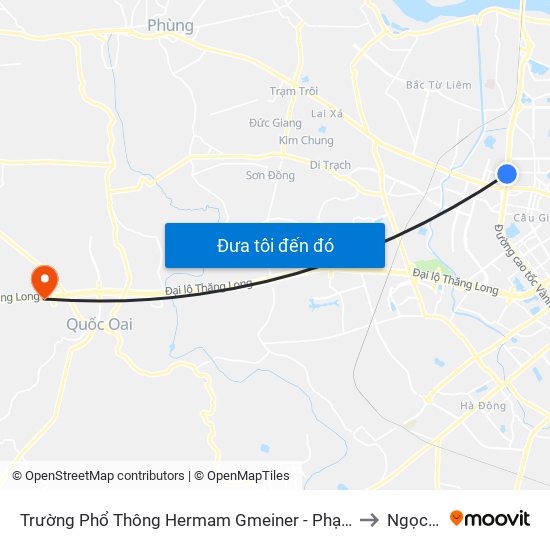 Trường Phổ Thông Hermam Gmeiner - Phạm Văn Đồng to Ngọc Mỹ map