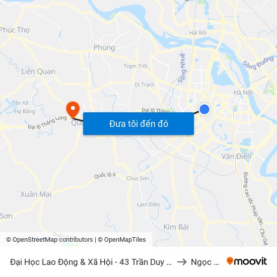 Đại Học Lao Động & Xã Hội - 43 Trần Duy Hưng to Ngọc Mỹ map