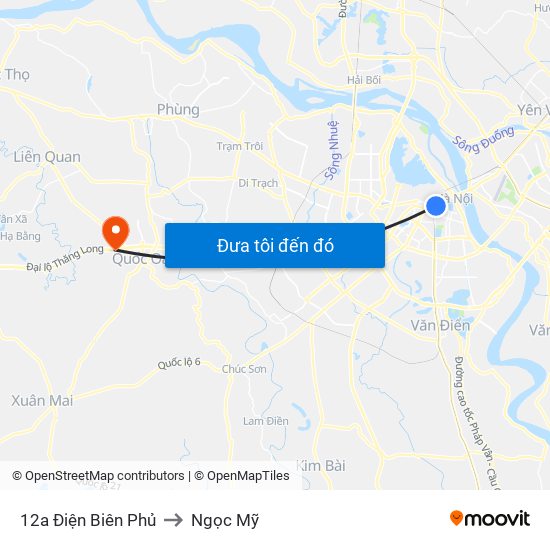 12a Điện Biên Phủ to Ngọc Mỹ map