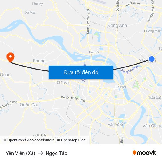Yên Viên (Xã) to Ngọc Tảo map
