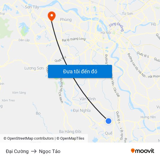 Đại Cường to Ngọc Tảo map