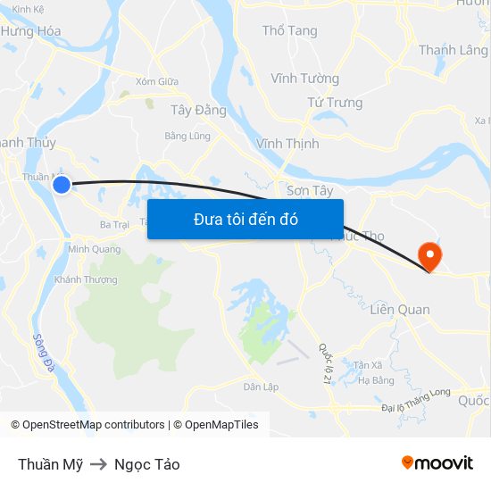 Thuần Mỹ to Ngọc Tảo map