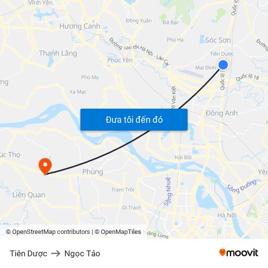 Tiên Dược to Ngọc Tảo map