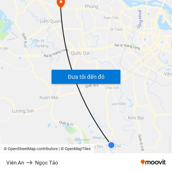 Viên An to Ngọc Tảo map