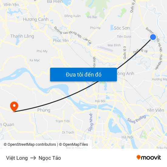 Việt Long to Ngọc Tảo map