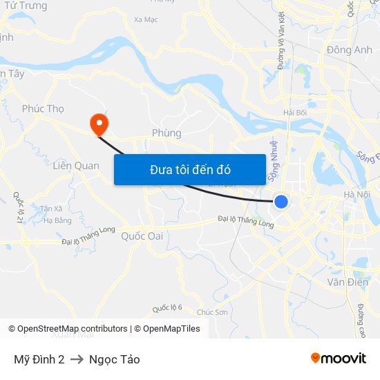 Mỹ Đình 2 to Ngọc Tảo map