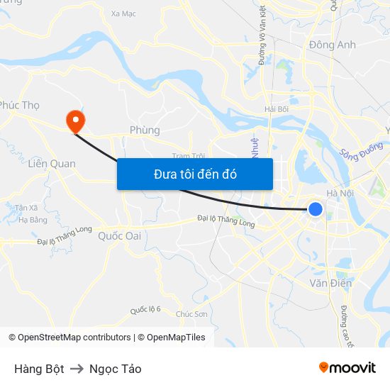 Hàng Bột to Ngọc Tảo map