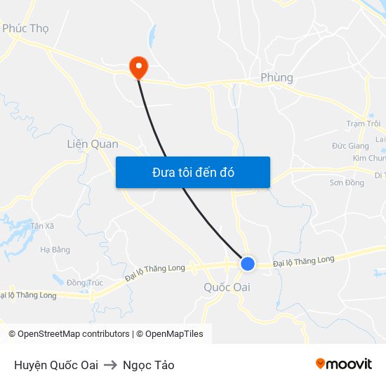Huyện Quốc Oai to Ngọc Tảo map
