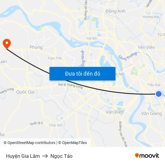 Huyện Gia Lâm to Ngọc Tảo map