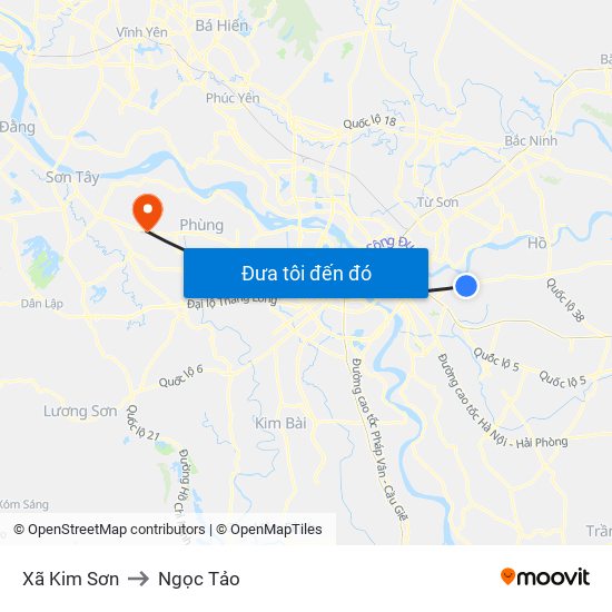 Xã Kim Sơn to Ngọc Tảo map