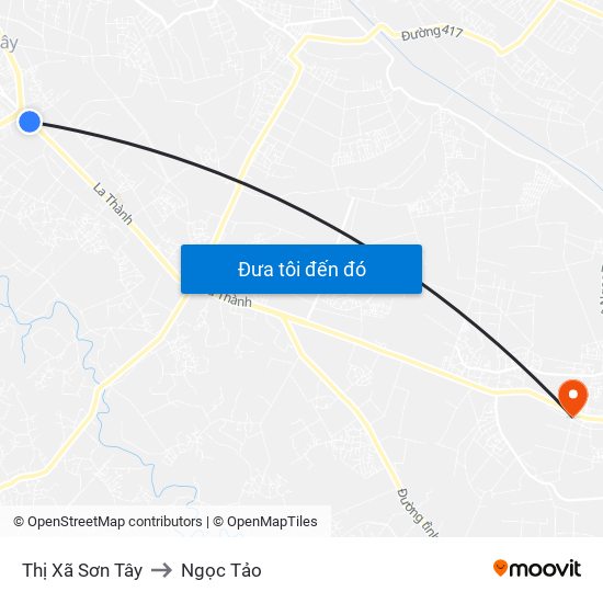 Thị Xã Sơn Tây to Ngọc Tảo map