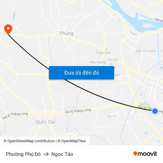 Phường Phú Đô to Ngọc Tảo map