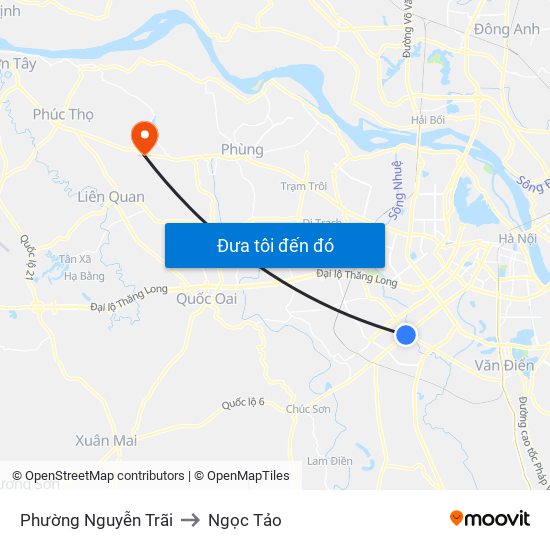 Phường Nguyễn Trãi to Ngọc Tảo map
