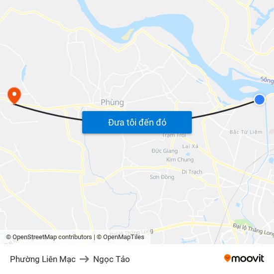 Phường Liên Mạc to Ngọc Tảo map