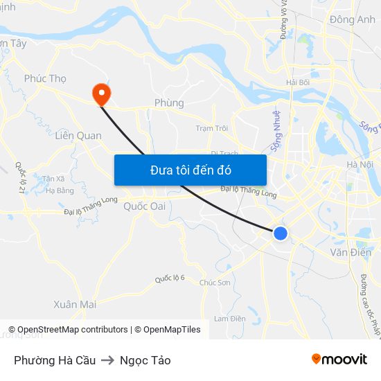 Phường Hà Cầu to Ngọc Tảo map