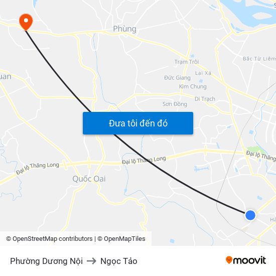 Phường Dương Nội to Ngọc Tảo map