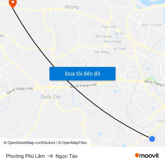 Phường Phú Lãm to Ngọc Tảo map